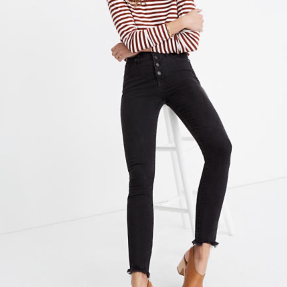 Madewell high rise button through skinny jeans